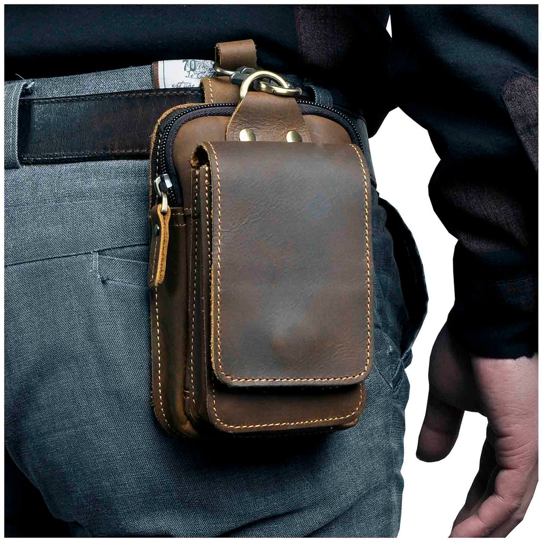 HideTrail Genuine Leather Waist Pack Belt Bag for Everyday Carry