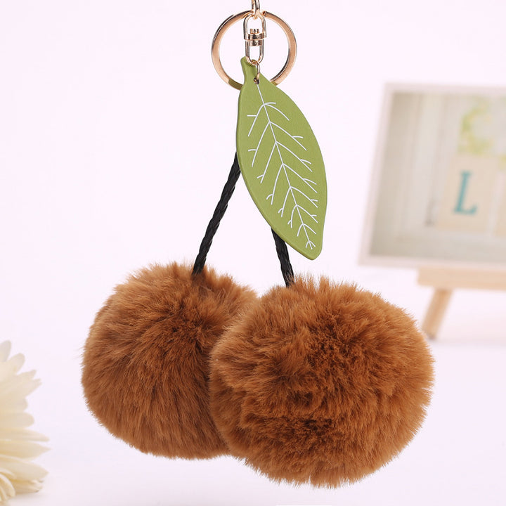 Cerise – Fluffy Cherry Pom Pom Bag Charm Keychain