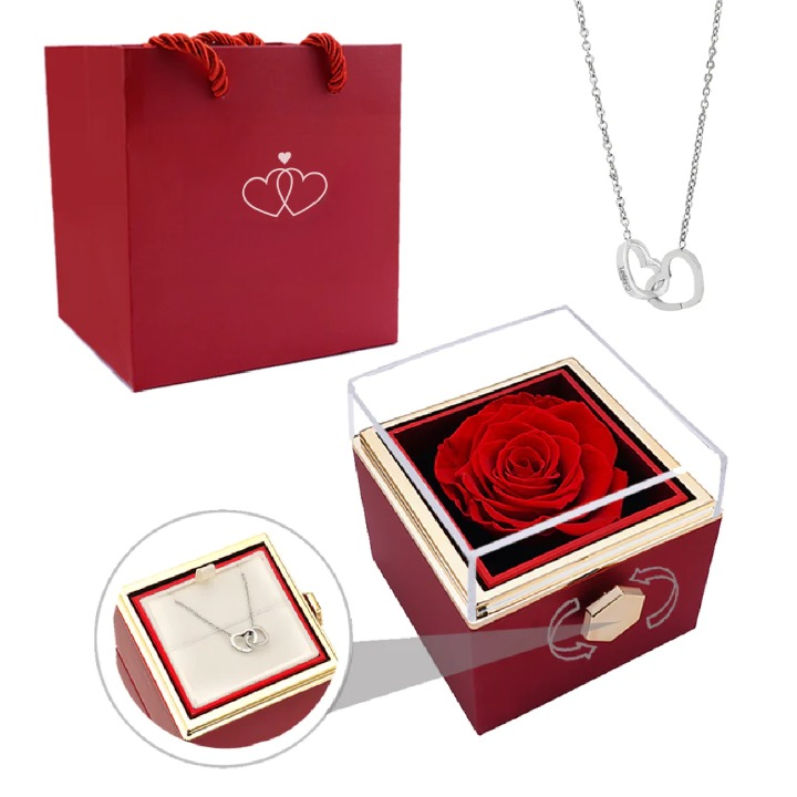 Eternal Rose Box - Personalized Necklace