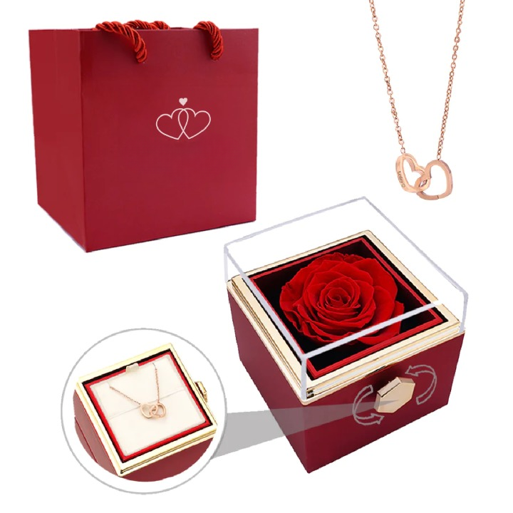 Eternal Rose Box - Personalized Necklace