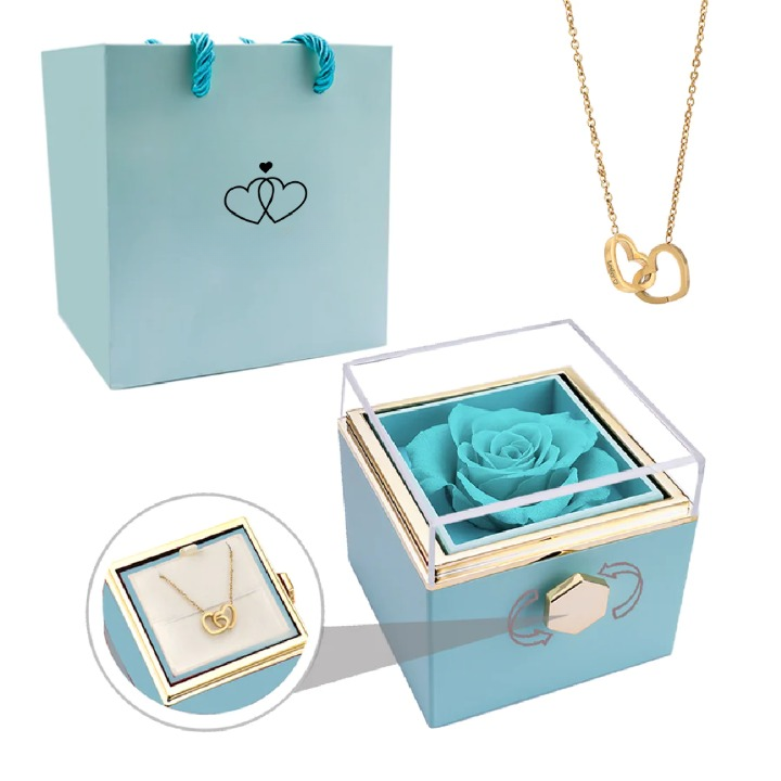 Eternal Rose Box - Personalized Necklace