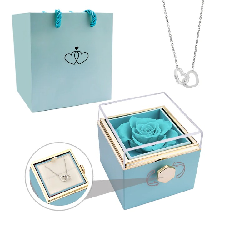 Eternal Rose Box - Personalized Necklace
