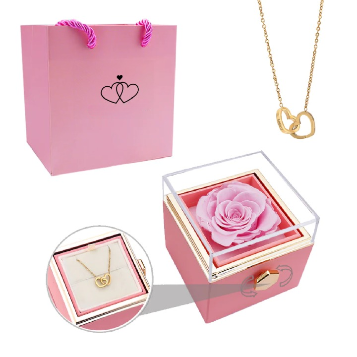 Eternal Rose Box - Personalized Necklace