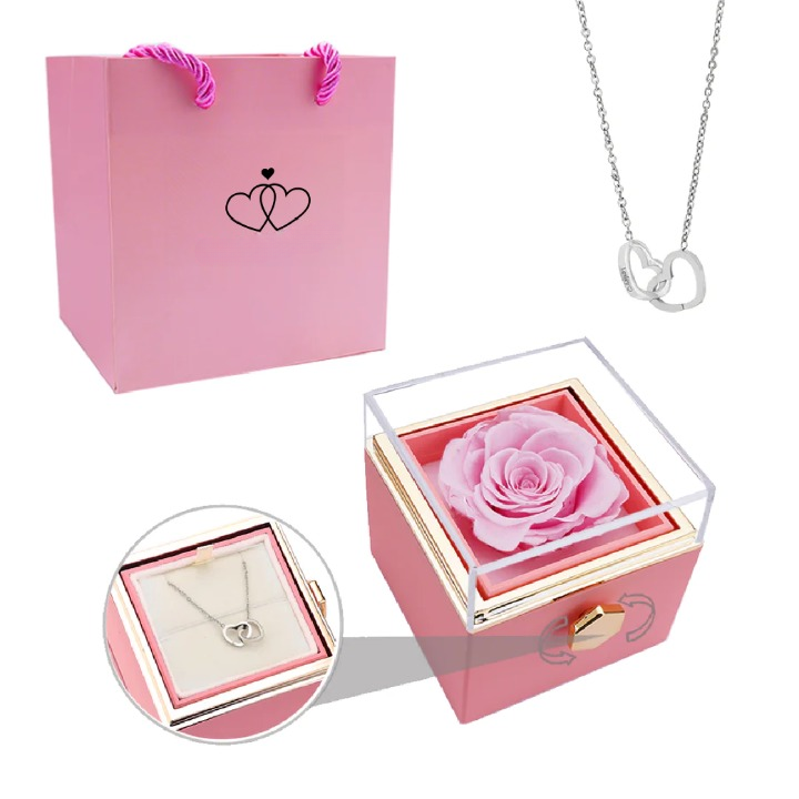 Eternal Rose Box - Personalized Necklace