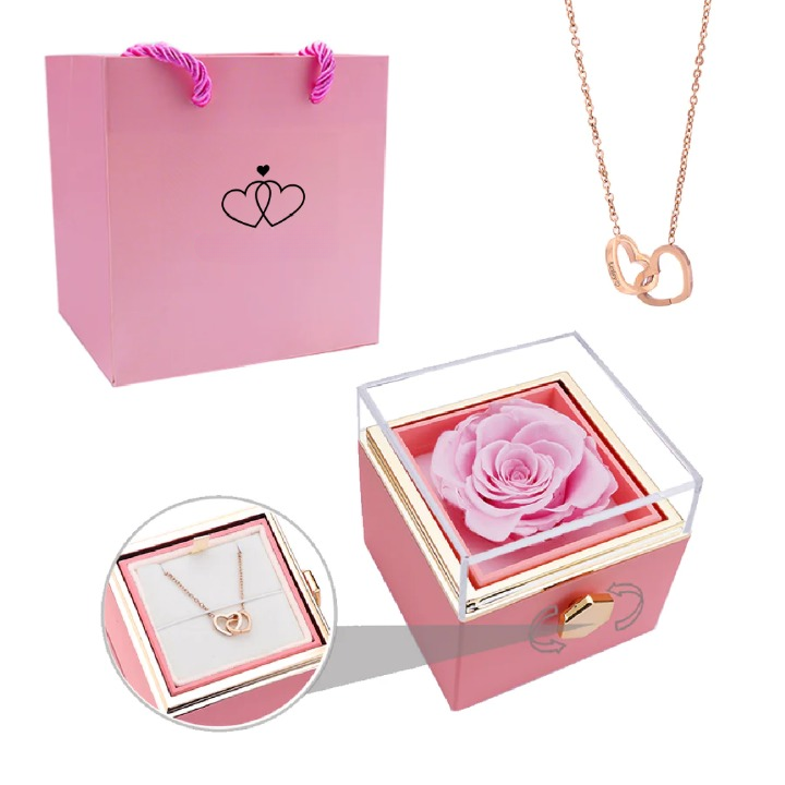 Eternal Rose Box - Personalized Necklace