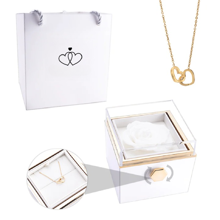 Eternal Rose Box - Personalized Necklace