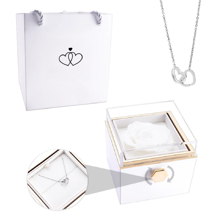 Eternal Rose Box - Personalized Necklace