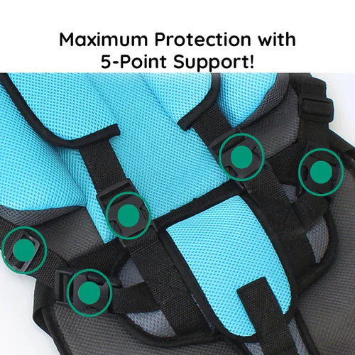 Compact Travel Booster Seat with Safety Harness - Portable & Foldable