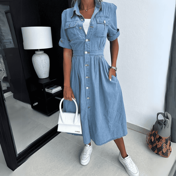 Denim Midi Dress - Stylish & Comfortable