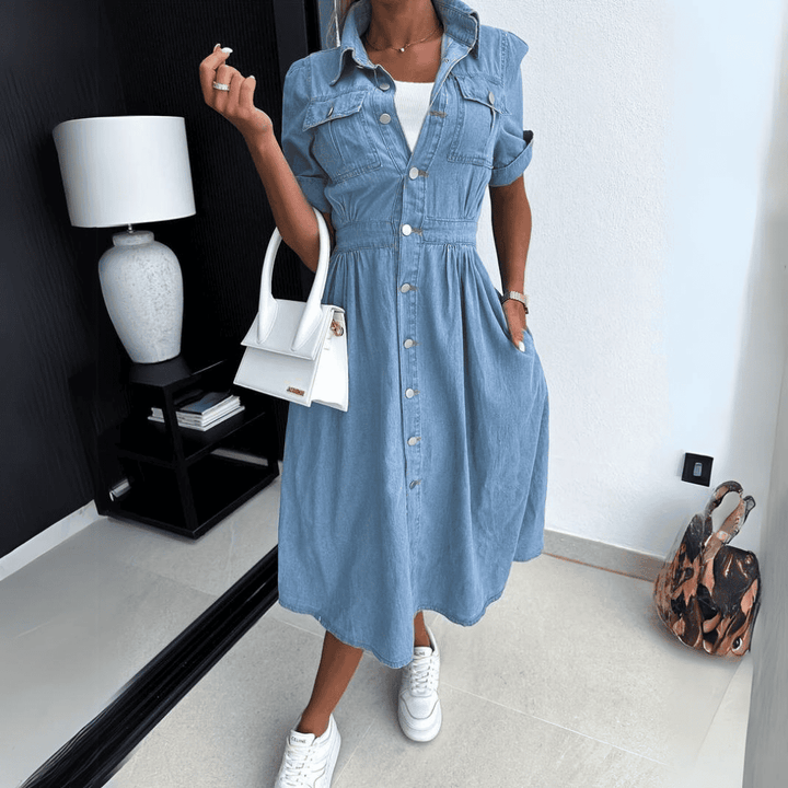 Denim Midi Dress - Stylish & Comfortable