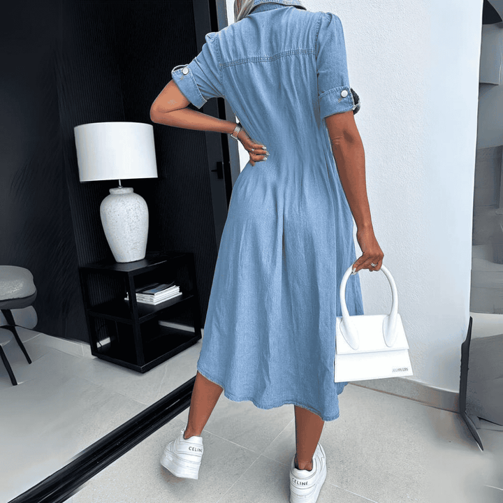 Denim Midi Dress - Stylish & Comfortable