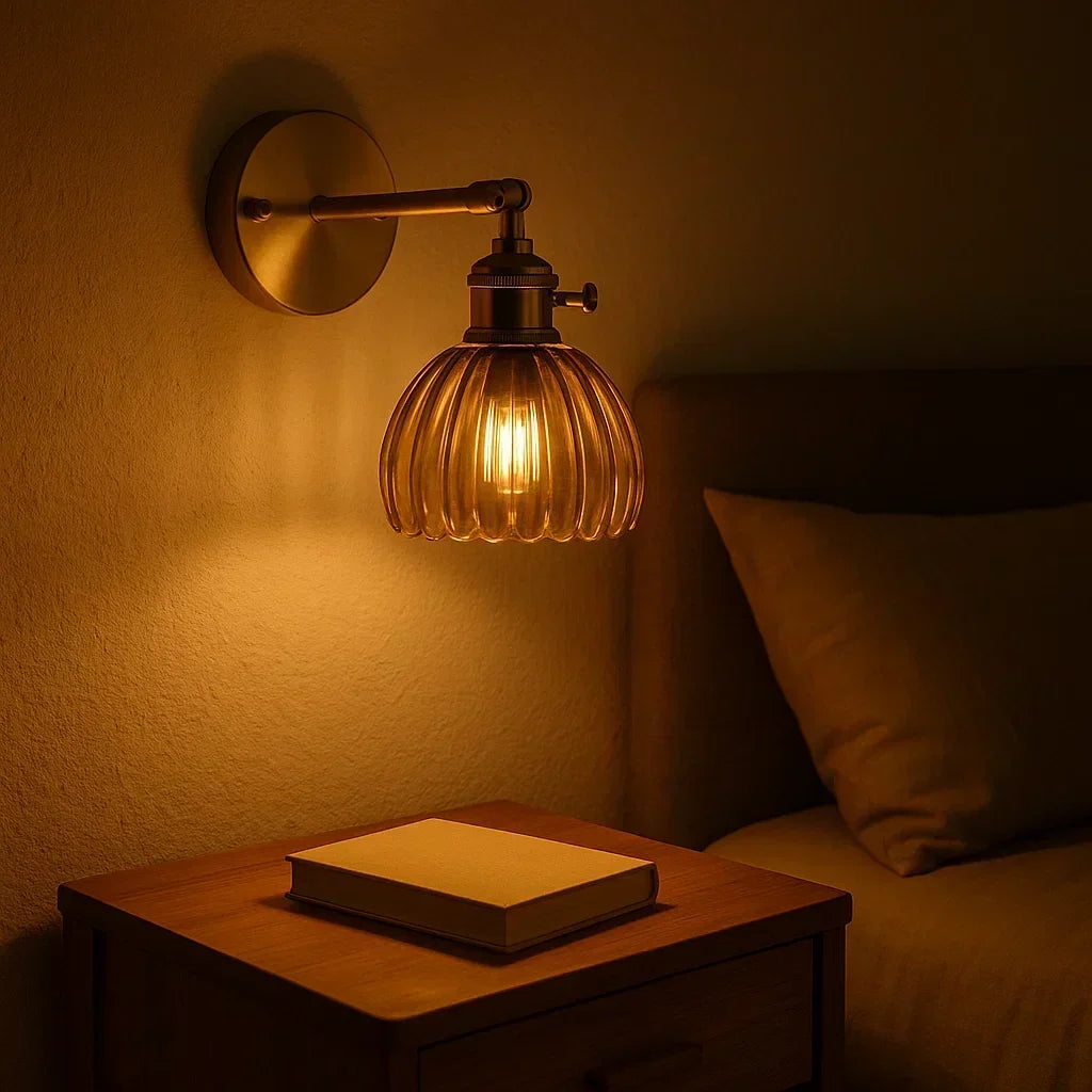 Elegant Retro Wall Lamp with Tulip Glass Design