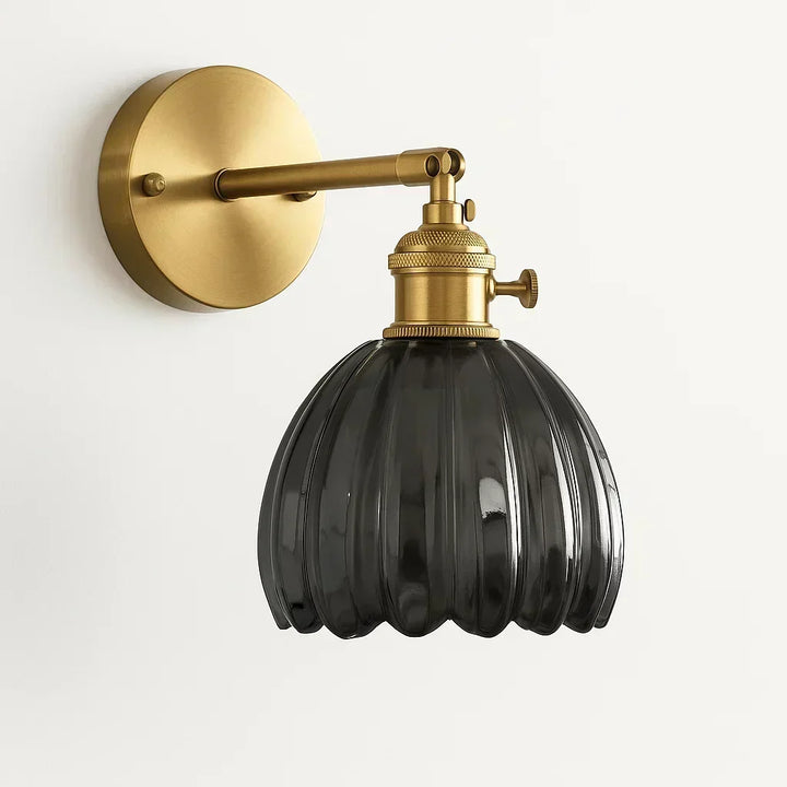 Elegant Retro Wall Lamp with Tulip Glass Design