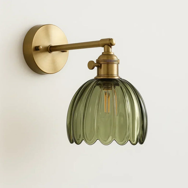 Elegant Retro Wall Lamp with Tulip Glass Design