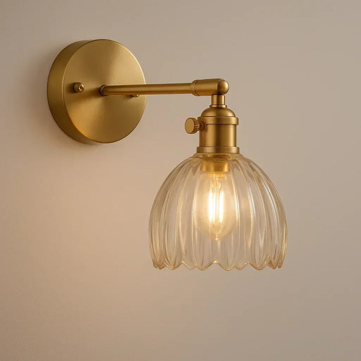 Elegant Retro Wall Lamp with Tulip Glass Design