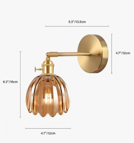 Elegant Retro Wall Lamp with Tulip Glass Design
