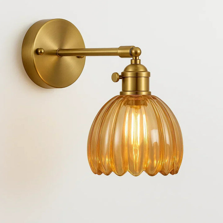 Elegant Retro Wall Lamp with Tulip Glass Design