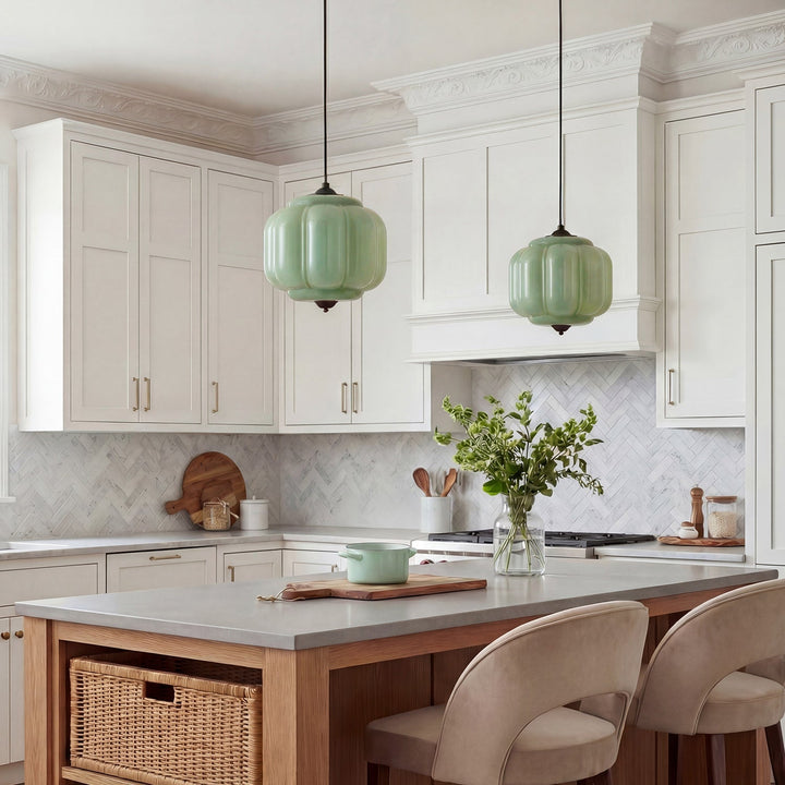 Lumi Vintage Milk Glass Oiled Brass Eloise Pendant Light
