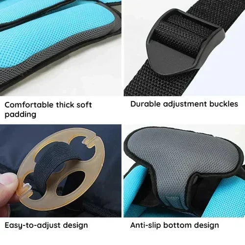 Compact Travel Booster Seat with Safety Harness - Portable & Foldable
