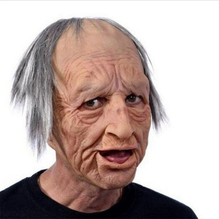 Articulated Senior Character Latex Mask with Moving Jaw