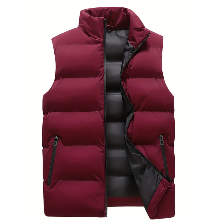 Men's Bodywarmer Puffer Vest for Layering with Stitched Look