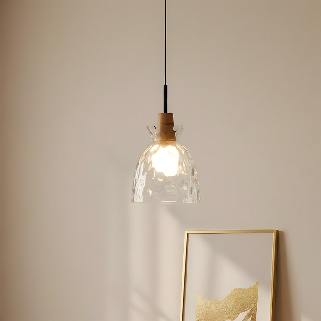 Vale Farmhouse Hammered Glass Dome Pendant Light