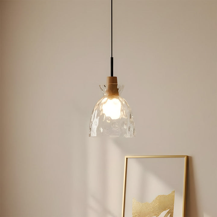 Vale Farmhouse Hammered Glass Dome Pendant Light