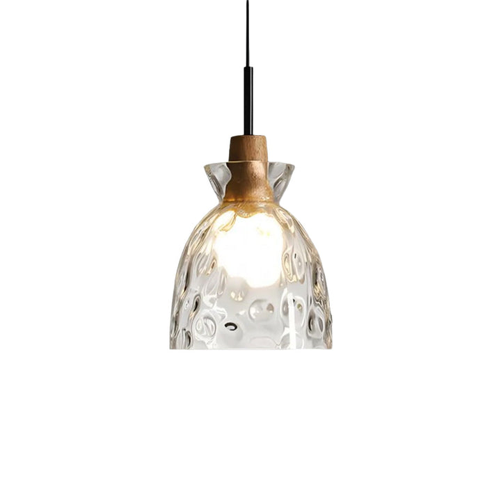 Vale Farmhouse Hammered Glass Dome Pendant Light