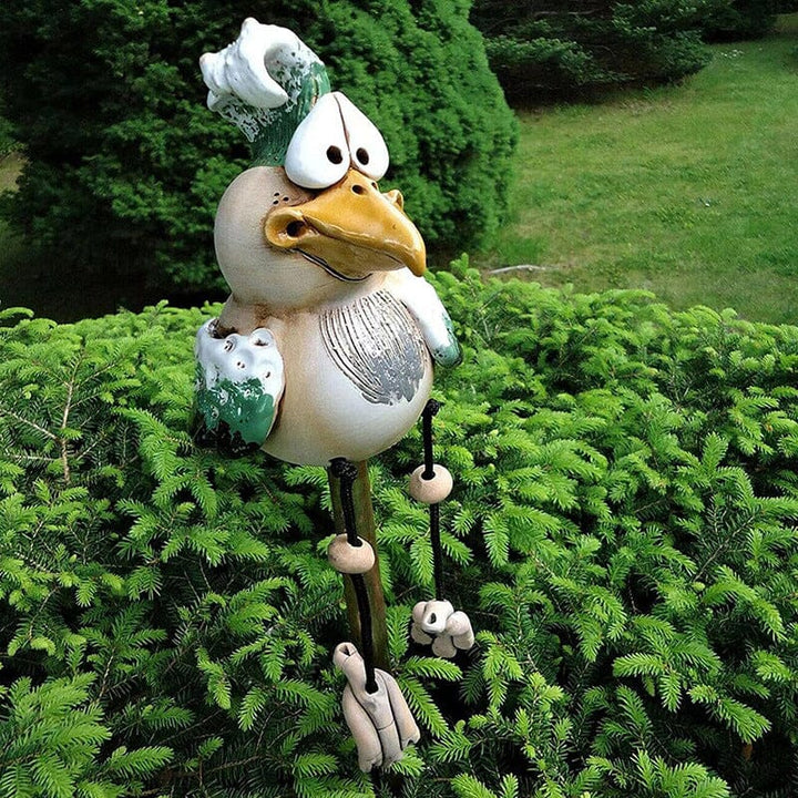 Resin Chicken Ornament for Garden in Colorful Design