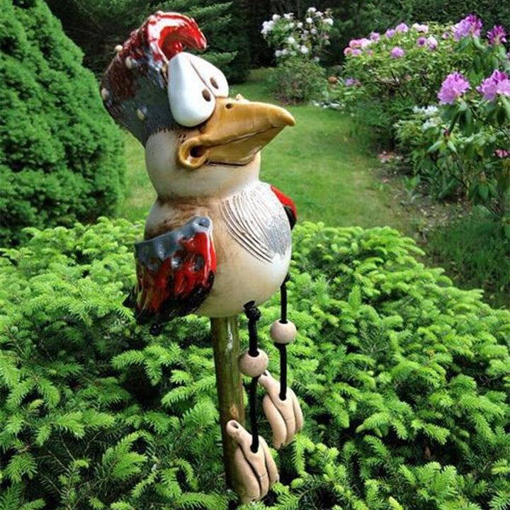 Resin Chicken Ornament for Garden in Colorful Design