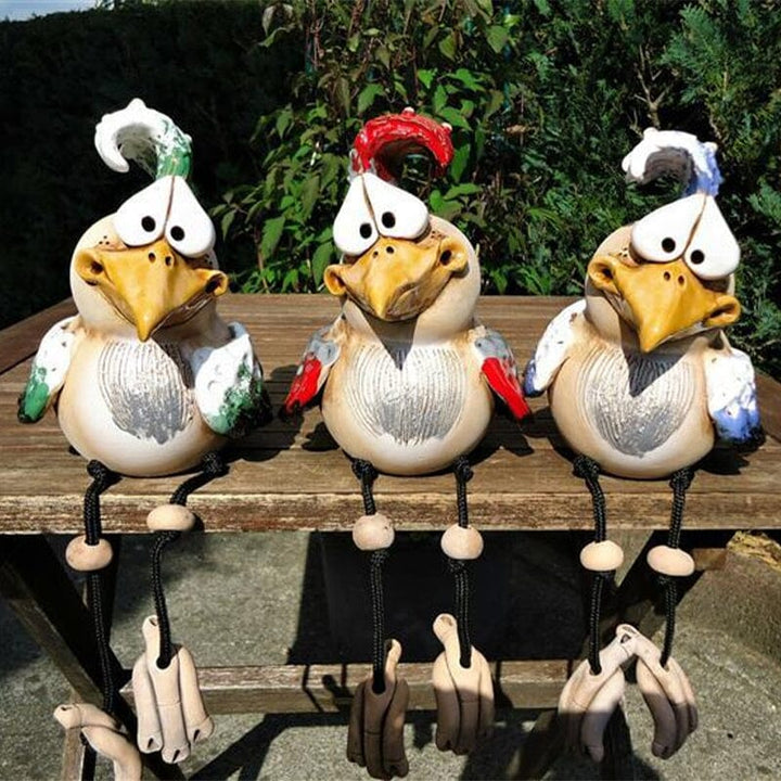 Resin Chicken Ornament for Garden in Colorful Design