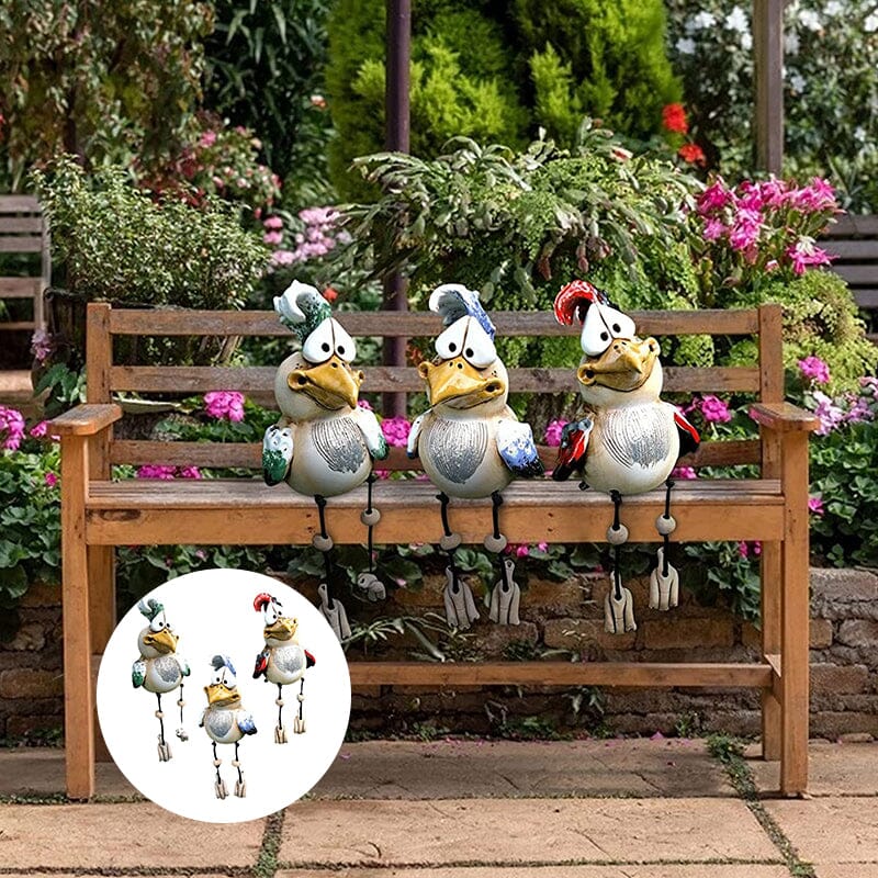 Resin Chicken Ornament for Garden in Colorful Design