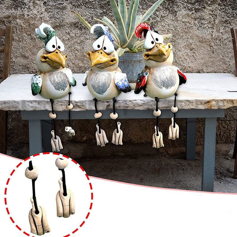 Resin Chicken Ornament for Garden in Colorful Design