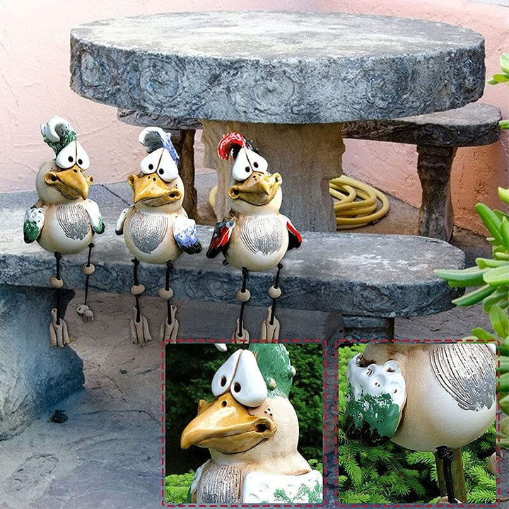 Resin Chicken Ornament for Garden in Colorful Design