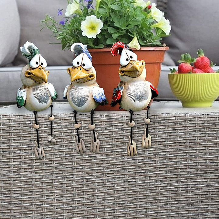 Resin Chicken Ornament for Garden in Colorful Design