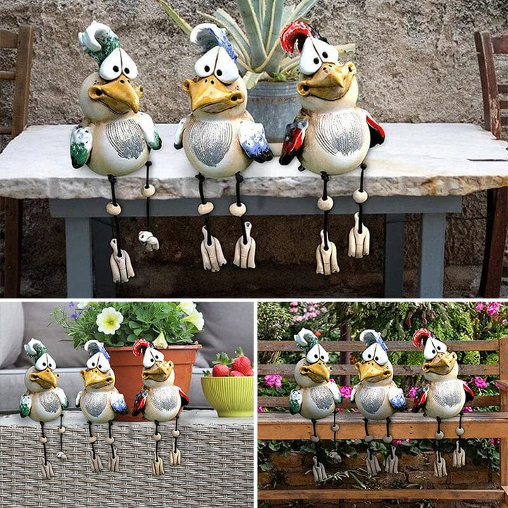 Resin Chicken Ornament for Garden in Colorful Design