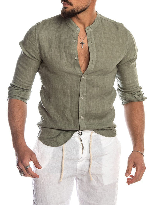 Men's Shirt Regular Fit Button Classic Collar Casual Summer