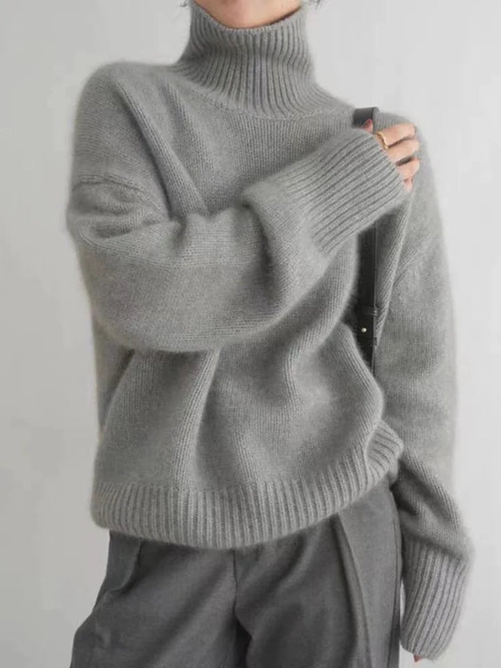 Fennick | Women's Oversized Turtleneck Sweater — Soft Relaxed Knit Pullover in 3 Neutral Colors | Westmere