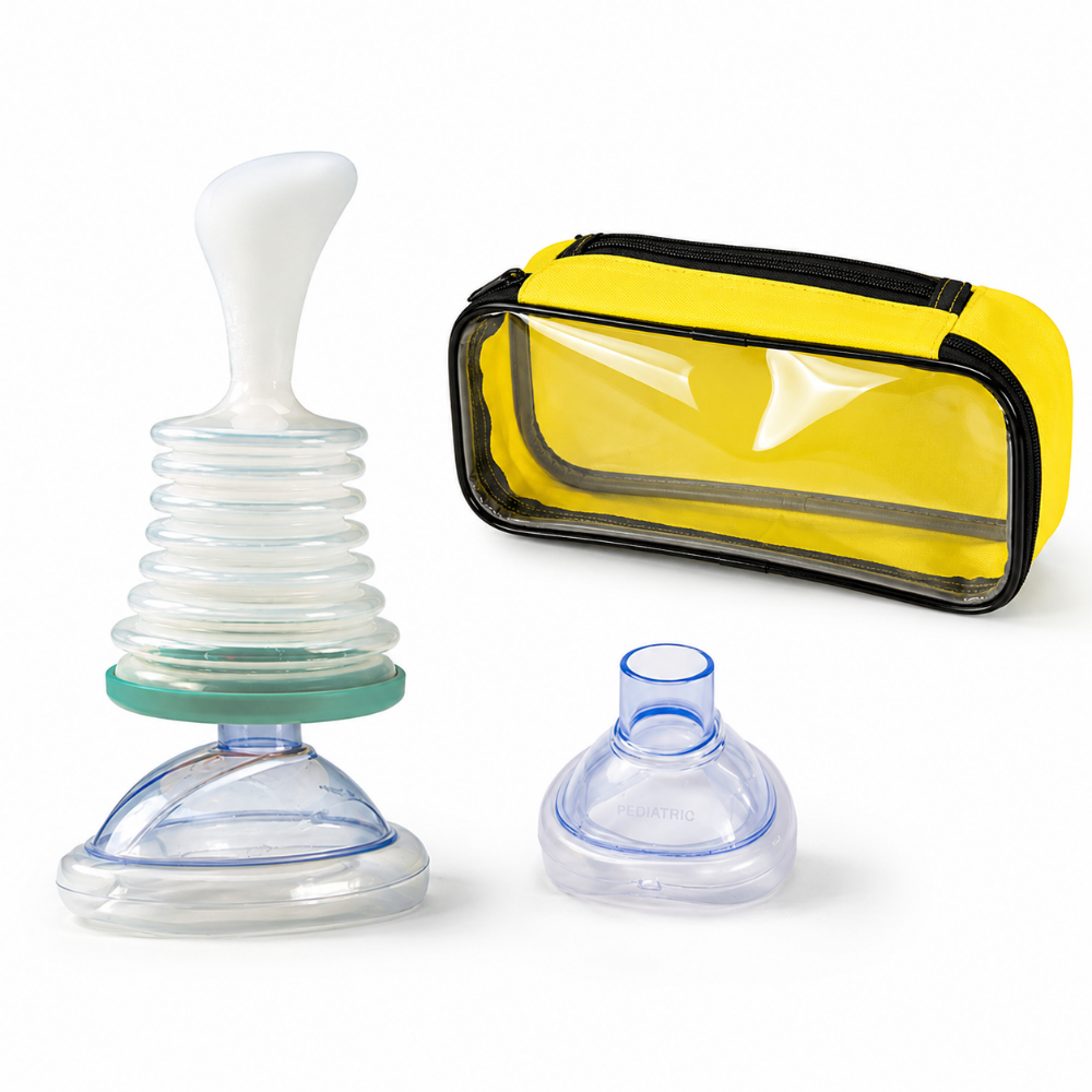 Portable Manual Airway Suction Emergency Kit with Adult & Child Masks