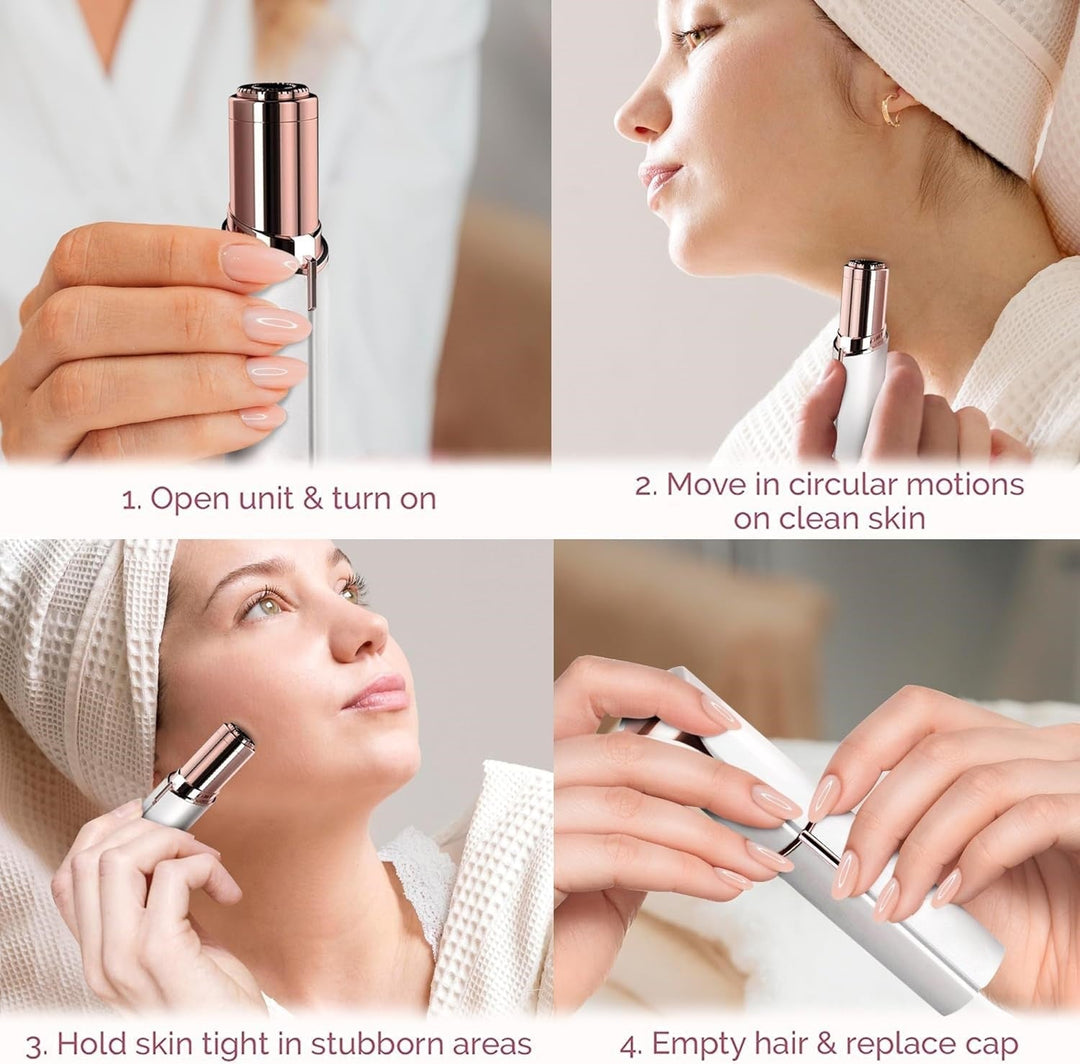 Women's Precision Facial Hair Trimmer - Electric Shaver for Face and Eyebrows