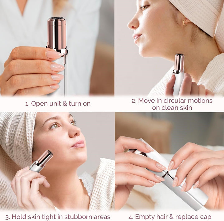 Women's Precision Facial Hair Trimmer - Electric Shaver for Face and Eyebrows