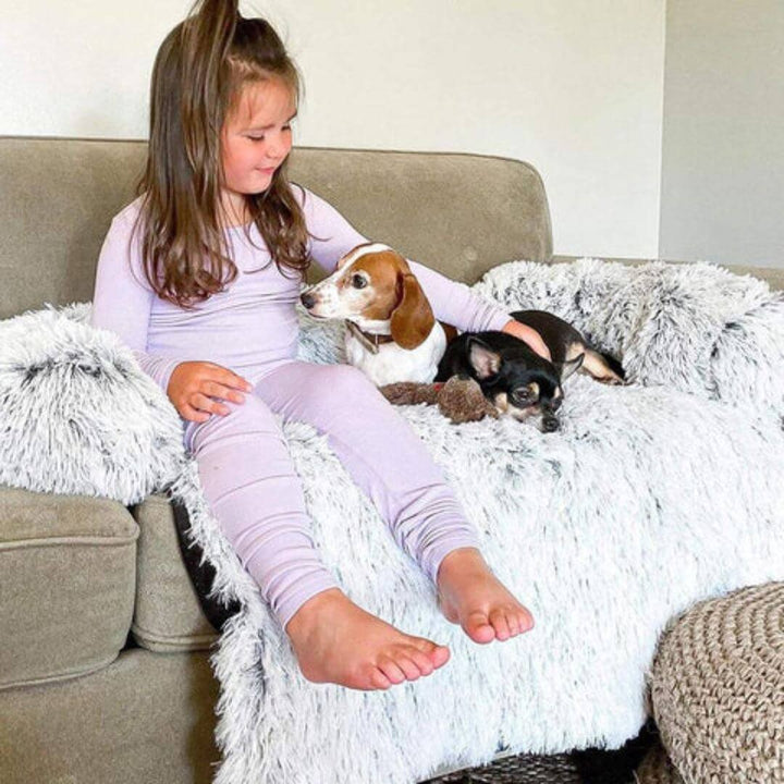 Fluffy Couch Cover Pets Soft Cozy Furniture Protector