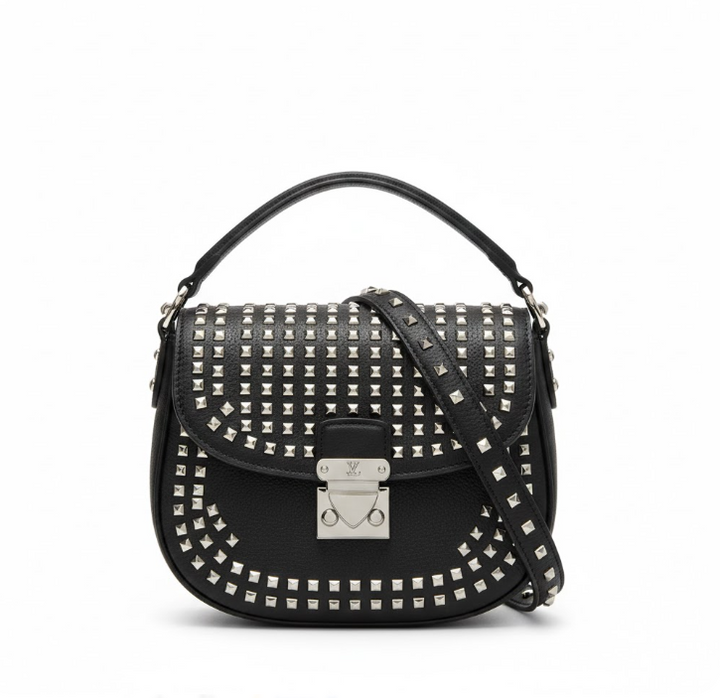 Rox – Women’s Studded Handbag with Curved Silhouette and Shoulder Strap