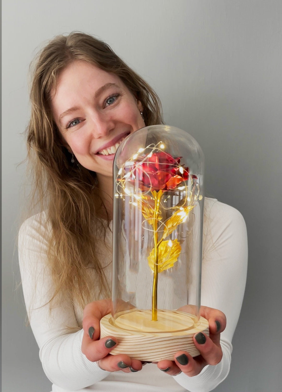 Eternal Rose | Gold Rose in Glass Display with LED Lighting