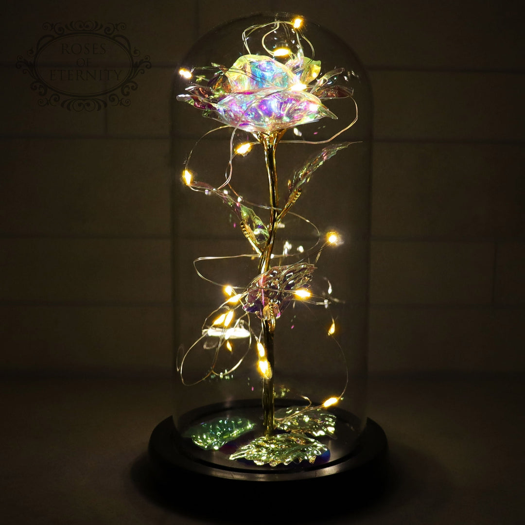 Eternal Rose | Gold Rose in Glass Display with LED Lighting