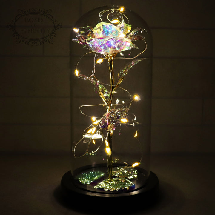 Eternal Rose | Gold Rose in Glass Display with LED Lighting
