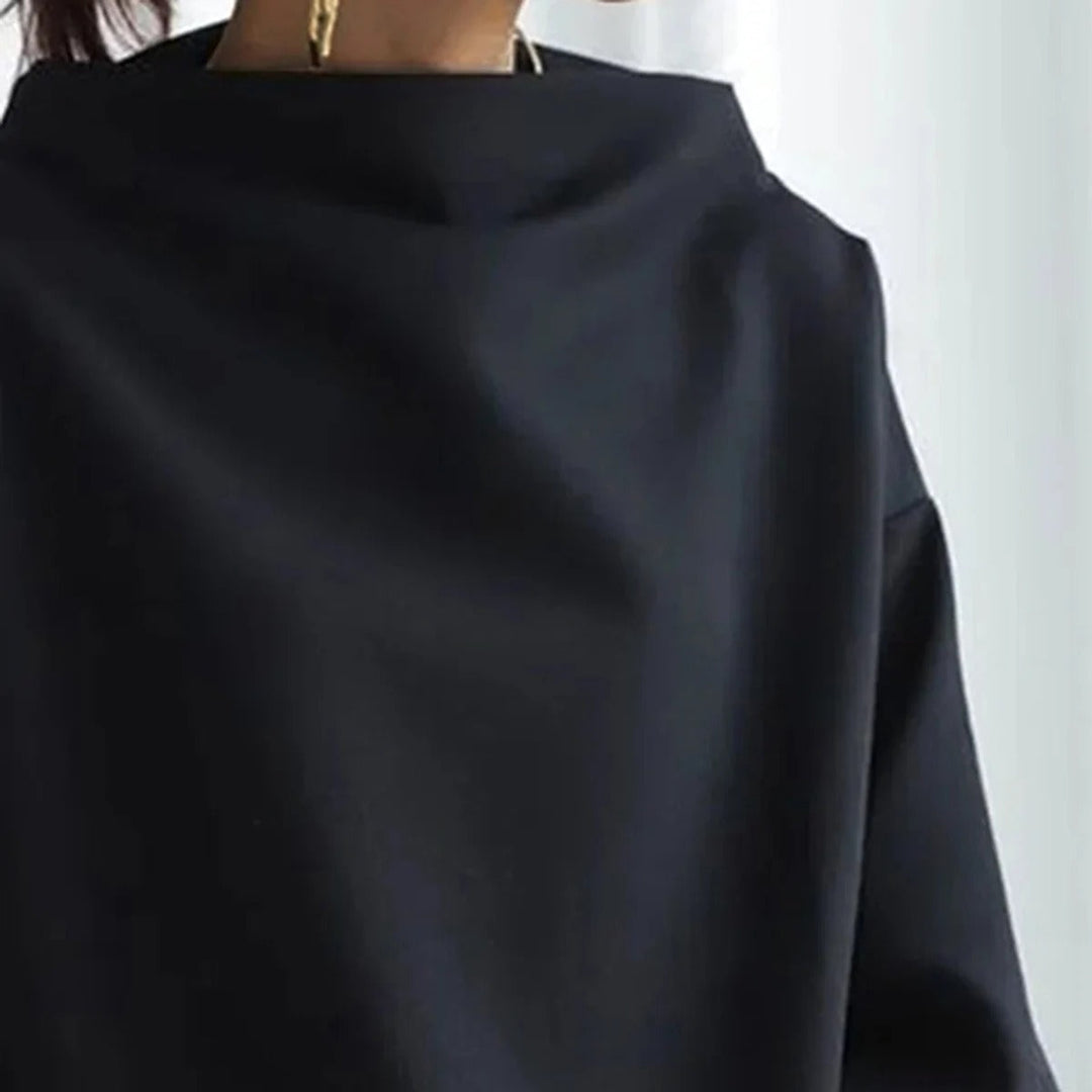 Halvara | Women's Oversized Mock Neck Sweater — Relaxed Long-Sleeve Layering Pullover | Westmere