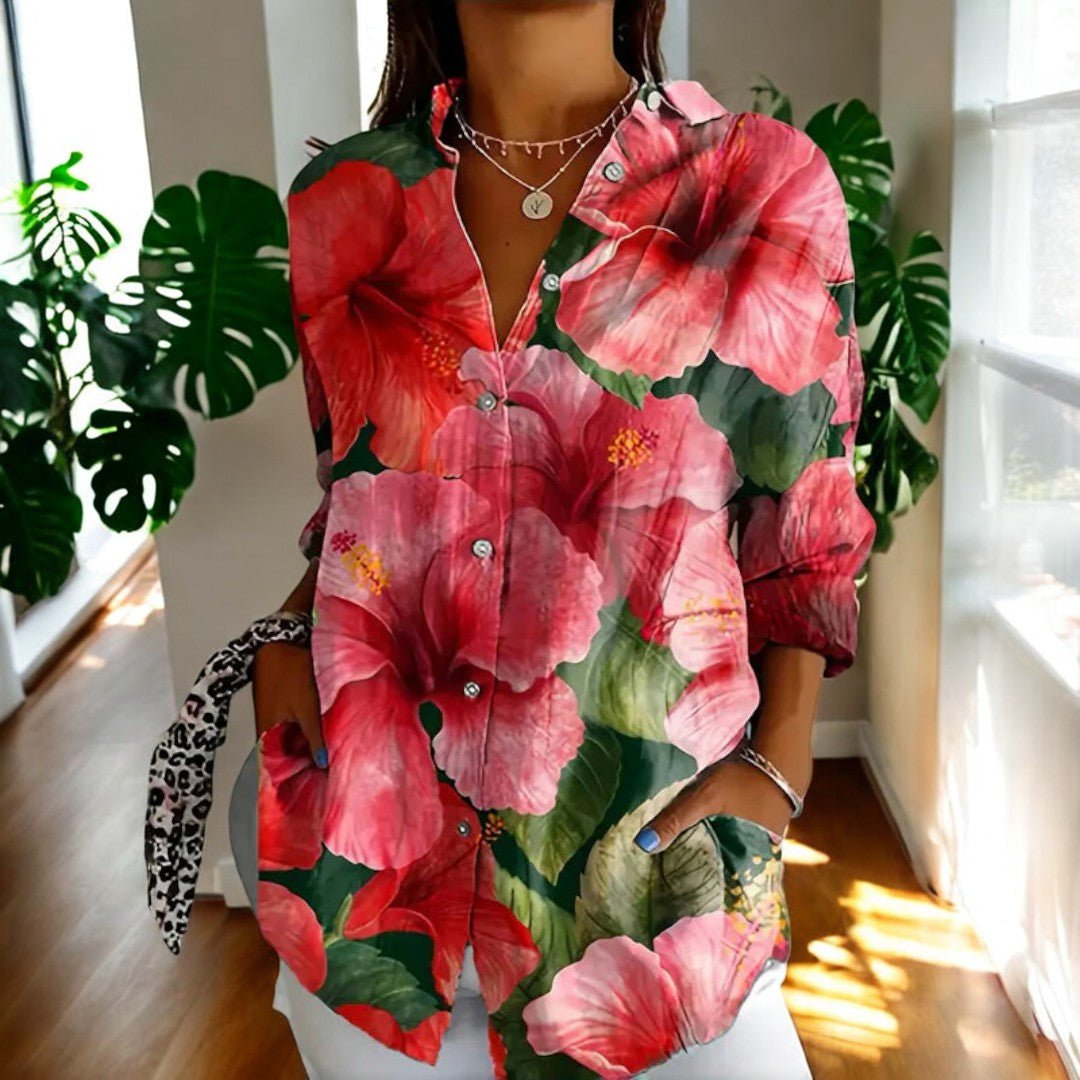 Timeless Vintage Button-Front Blouse - Elegant Everyday Style