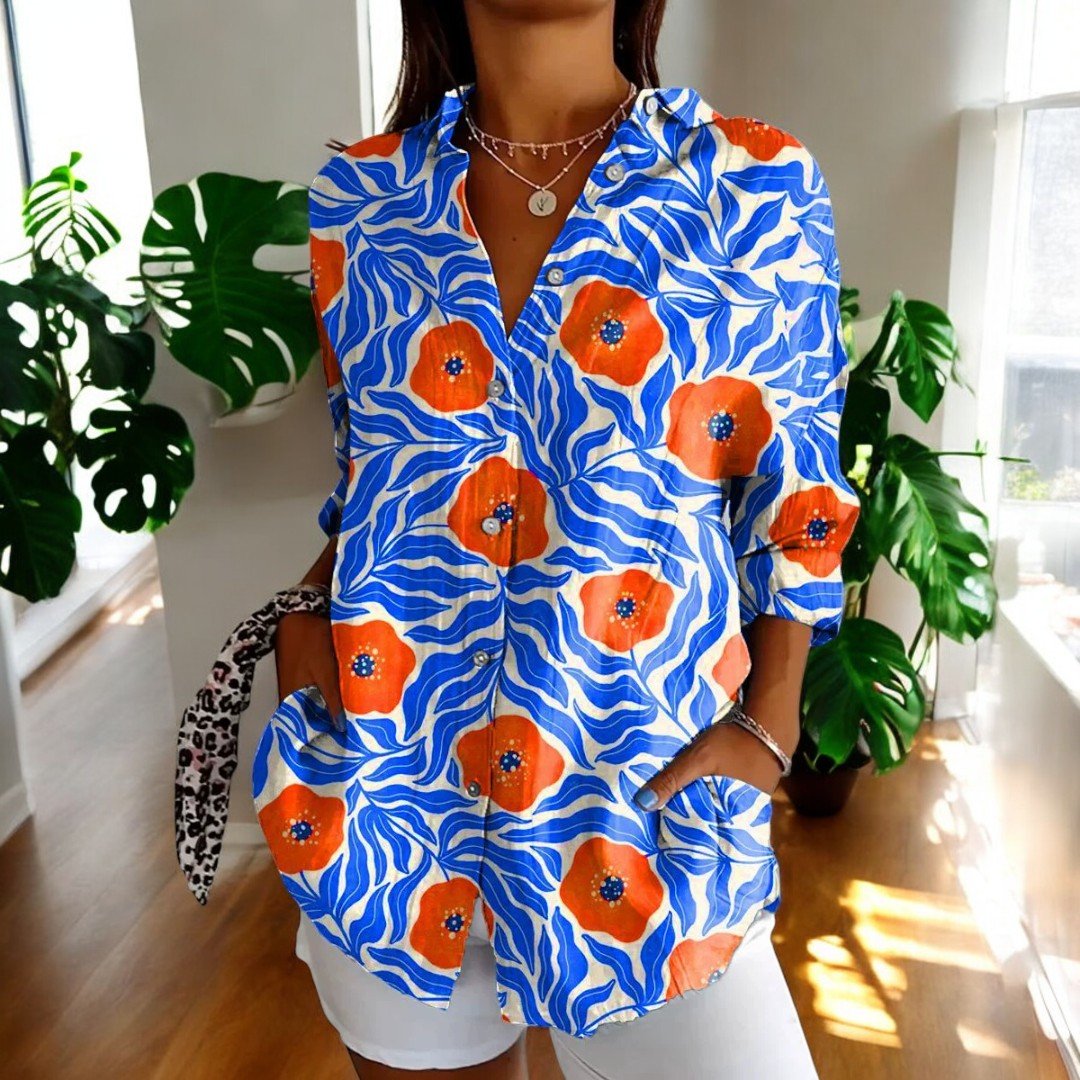 Timeless Vintage Button-Front Blouse - Elegant Everyday Style