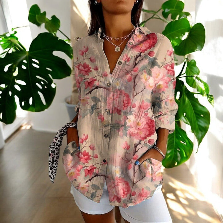 Timeless Vintage Button-Front Blouse - Elegant Everyday Style